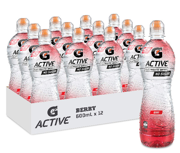 Gatorade G-Active Berry Flavoured Electrolyte Water, 12 x 600ml