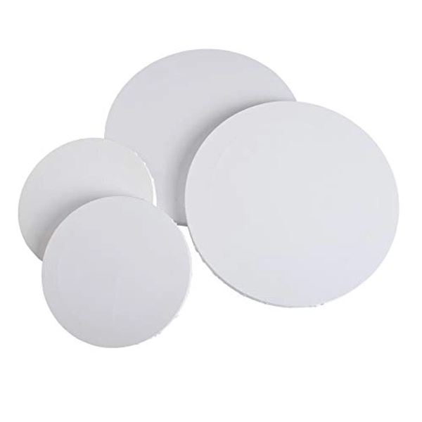 IVON 4pcs Round Canvas 12'' & 8'' Professional Stretched Circle
