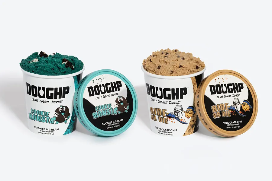 Doughp | Edible and Bakeable Legit Cookie Dough | Eat it Raw or Heat it | Made with Natural Ingredients | Cookie Monsta (Cookies and Cream) and Ride or Die (Chocolate Chip) | Two 16oz Pints