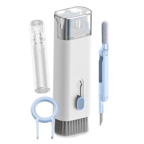 BLOOOK Reinigingsset, reinigingsborstel voor toetsenbord, 7-in-1 toetsenbord-borstelset met keycap-/toetsentrekker, multifunctionele oortelefoonreiniger, voor Airpods, oordopjes, reinigingsborstel voor smartphone (blauw) - Blauw