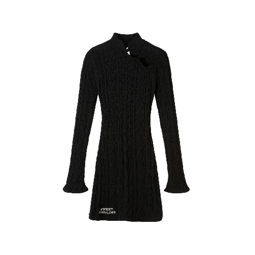 FIRST SIGHT WOOL CHEONGSAM-2 colors | S / Black
