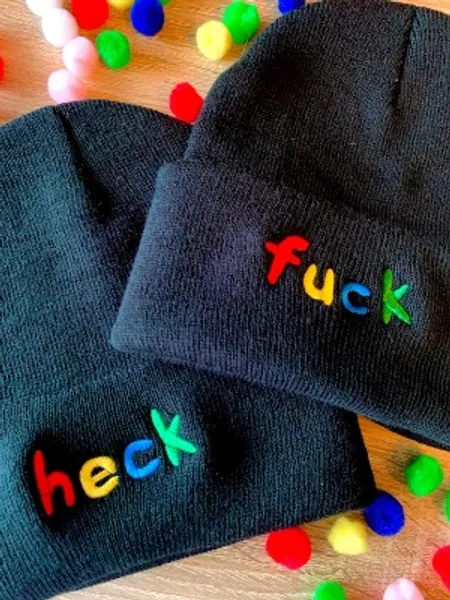 Profanity Fuck and Heck Soft Embroidered Beanie | Etsy