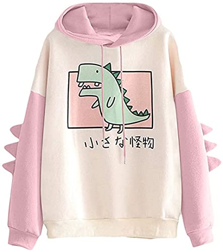 Fronage Teen Girls Hooded Sweatshirt Womens Long Sleeve Cute Hoodies Pullover Tops - Large - X Pink