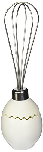 Kate Aspen Stainless-Steel Egg Whisk in Showcase Gift Box - White/Yellow