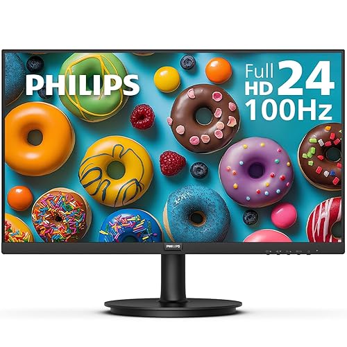 PHILIPS 24 inch Frameless Full HD (1920 x 1080) 100Hz Monitor, VESA, HDMI x1, VGA Port x1, Eye Care, 4 Year Advance Replacement Warranty, 241V8LB - 24" FHD - VA Panel 100Hz