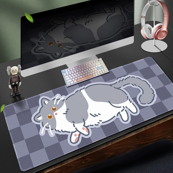 Large Cat Desk Mat Orange Cat Owner Gifts Cute Ragdoll Mouse Pad - C