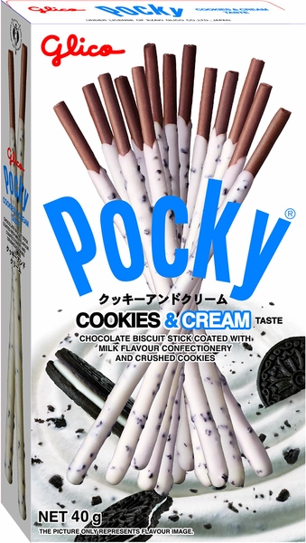 Glico Pocky Cookies and Cream Taste Biscuit Sticks 40 g