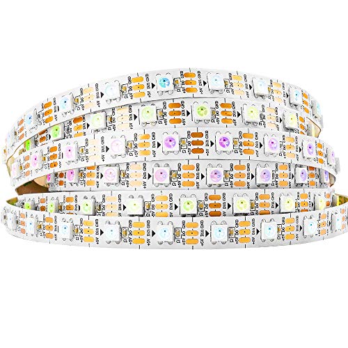 BTF-LIGHTING WS2812B 5M 60 LEDs/Pixels/m WS2812 300LEDs RGB adressierbare Streifen mit 5050 SMD LEDs 5V Weiße Leiterplatte IP30 NichtWasserdicht(Nicht inhalt Netzteil und Controller) - Weiß Pcb Ip30 - 5M 60LEDs/M