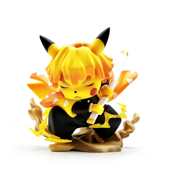 for Demon Slayer Kimetsu no Yaiba Figure Cute Cartoon Anime Figure Model Toy PVC Car Table Desk Decoration Collectible (Agatsuma Zenitsu-P) - Agatsuma Zenitsu-p