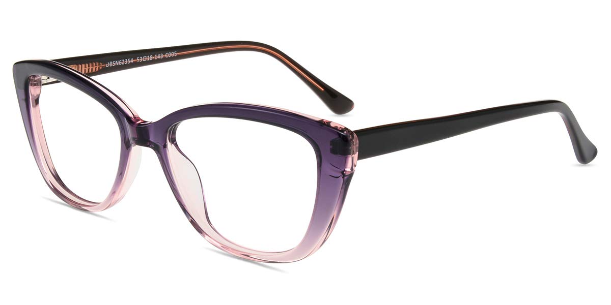 Firmoo Blue Light Blocking Computer Reading Glasses Vintage Cateye TR90 Frame for Women with Magnification - Purple-clear 1.0 x