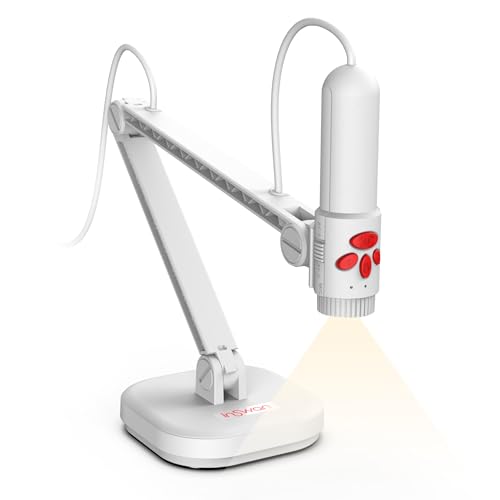 INSWAN INS-3 Handheld USB Document Camera for Teachers & Webcam, Built-in Mic, Light, Auto Focus, Windows, Mac OS, Chromebook for Close-up Demo, Distance Learning, Teaching, Web Conferencing, IWBs - INS-3