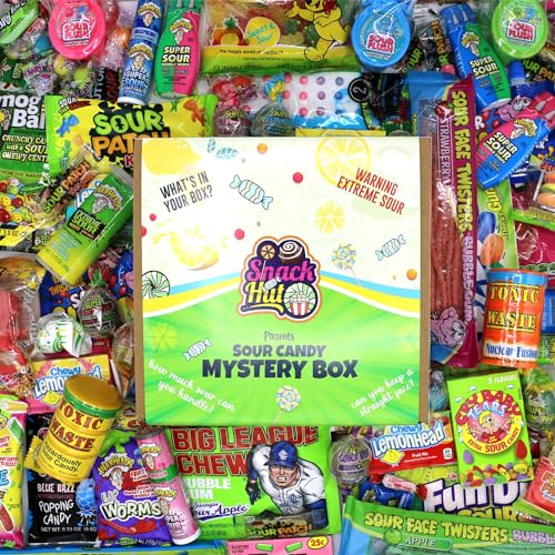 SnackHut Sour Candy Variety Pack Assorted Candy Box - Sour Candy Gift Box - Super Sour Candy - Bulk Sour Candy Assortment - Fun Care Package for Kids, Teens, Adults, or Movie Night