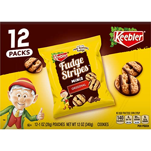Keebler On-The-Go Fudge Stripes Cookies, 12 Count (Pack of 1) - Fudge Stripes - 12 Count (Pack of 1)