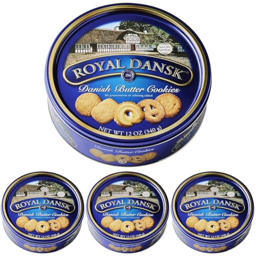 Royal Dansk Danish Cookie Selection, No Preservatives or Coloring Added, 12 Ounce (Pack of 4) - 12 Ounce (Pack of 4)