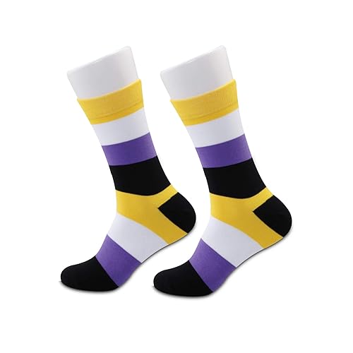 1 Pair Non Binary Pride Flag Socks Non Binary Gifts LGBT Nonbinary Gift Pride Queer Non-Binary Gift - M - Non Binary Pride Flag Socks 3.0 1 Pair