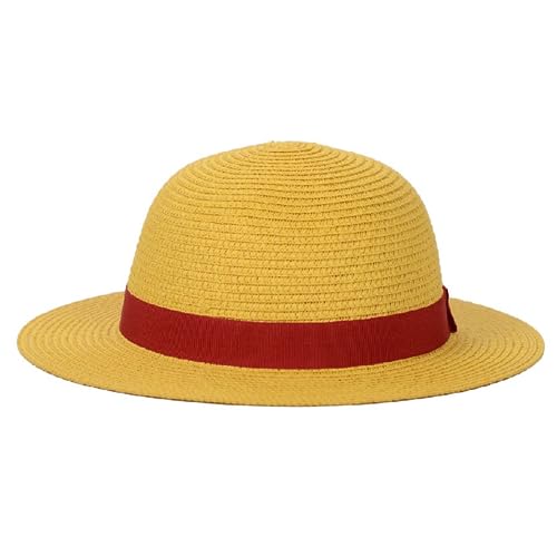 Straw Hat Performance Animation Cosplay Accessories Hat Summer Sun Hat Yellow - Yellow