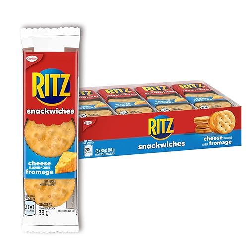 Ritz Snackwich Crackers, Cheese Flavour, 8 Individually Wrapped Packs, Snack cracker, Baked Portion Pack, 304 g - Cheese - 38 g (Pack of 8)
