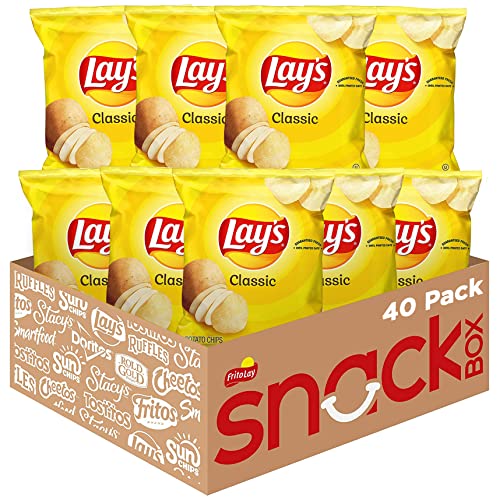 Lay's Classic Potato Chips, 1 Ounce (Pack of 40) - 40ct Classic