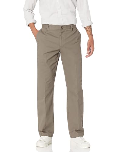 Amazon Essentials Classic-Fit Wrinkle-Resistant Flat-Front Chino Pant (Available in Big & Tall) - Taupe - 34 Inches - 31 Inches
