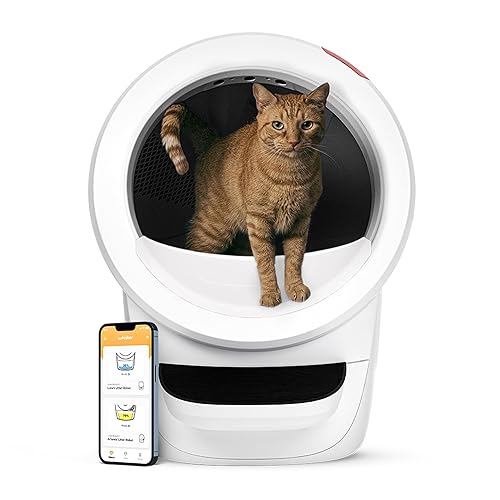 Litter-Robot 4 with Step & Fence by Whisker, White - Automatic, Self-Cleaning Cat Litter Box, Helps Reduce Litter Box Odors, Never Scoop Again, Includes 1 Year of WhiskerCare - White