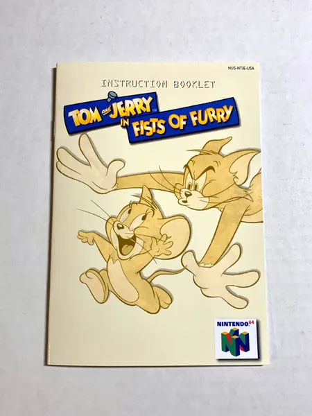 Tom & Jerry in Fists of Furry - N64 Nintendo - Reproduction Manual - Custom Instruction Booklet