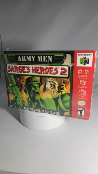 Army Men Sarge&#39;s Heroes 2 | NTSC | Nintendo 64 | N64 | En | Reproduction Box and Inner Tray