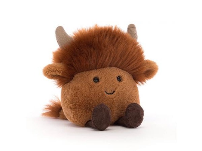 Jellycat Small Amuseabean Highland Cow Collectable Plush Decoration