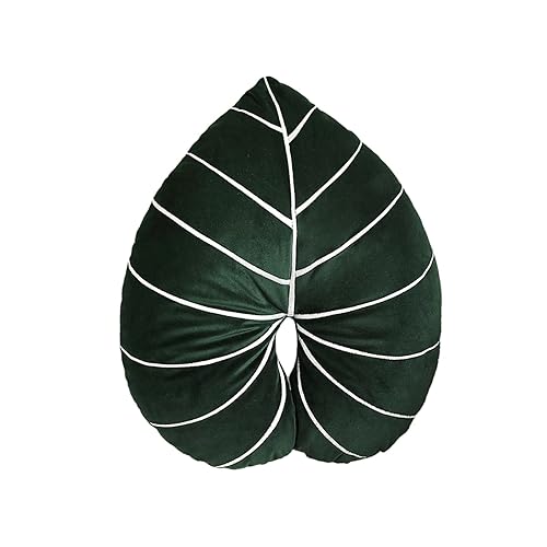 VKTY Leaf Shaped Pillow 20.5x17.3in PP Filling Plush 3d Shaped Plant Pillows Succulent Throw Pillow Cute Floor Pillow for Fairy Grunge Room Decor Home Decor - Style 3