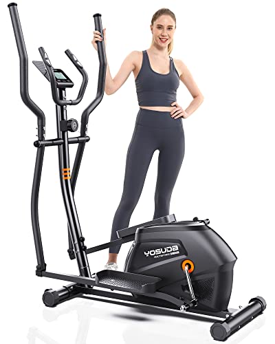 YOSUDA Pro Cardio Climber Stepping Elliptical Machine, 3 in 1 Elliptical, Total Body Fitness Cross Trainer with Hyper-Quiet Magnetic Drive System, 16 Resistance Levels, LCD Monitor & iPad Mount - Alloy Steel - 2 in 1