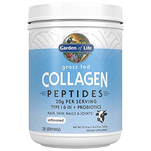 Garden of Life Grass Fed Collagen Peptides Powder – Unflavored Collagen Powder for Women Men Hair Skin Nails Joints, Hydrolyzed Protein Supplements, Post Workout, Paleo & Keto, 28 Servings(Pack of 1) - 28 Servings (Pack of 1) - Collagen Peptides