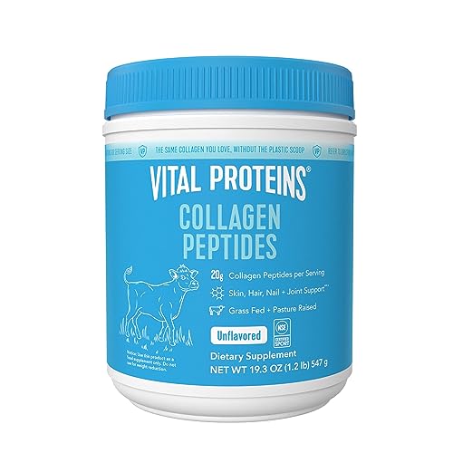Vital Proteins Collagen Peptides Powder, Promotes Hair, Nail, Skin, Bone and Joint Health, Zero Sugar, Unflavored 19.3 OZ - Unflavored - 28 Servings (Pack of 1)