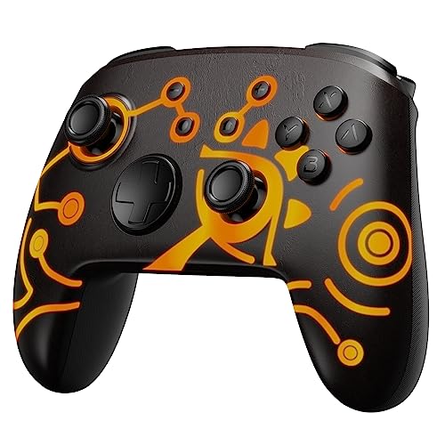 [Luminous Pattern] Switch Controller, FUNLAB Switch Pro Controller Wireless Compatible with Nintendo Switch/OLED/Lite, Firefly Bluetooth Gamepad with 7 LED Colors/Paddle/Turbo/Control for Zelda Game