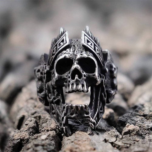God of War Ares Stainless Steel Skull Ring | 12