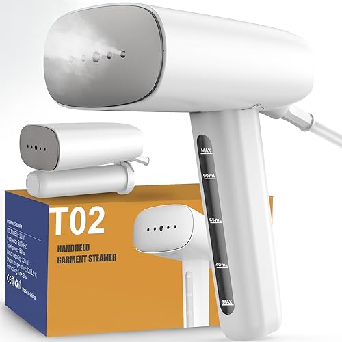 kazazoo Steamer for Clothes, Travel Clothing Steamer, Handheld Folding Garment Steamer,30-Sec Fast Heat-up,Portable 1100W 120ml Fabric Wrinkle Remover for 110V-120V US-CA - sliver