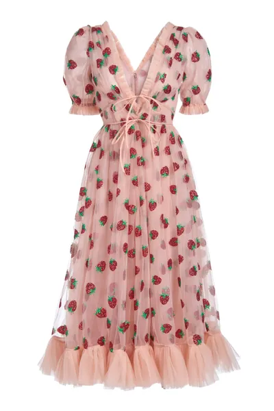 Strawberry Midi Dress | XS