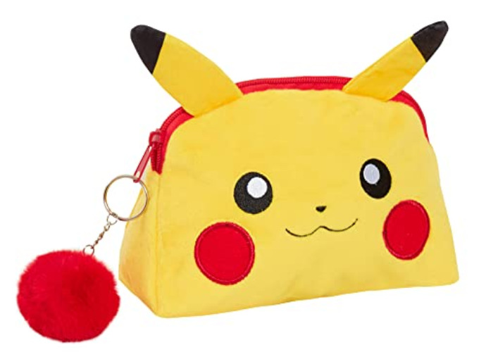 Pokemon Toiletry Bag Pikachu Plush Make Up Bag Cosmetic Toiletries Bag Pencil Case - Yellow