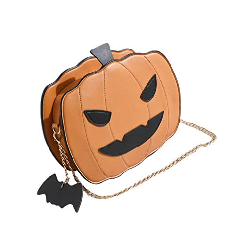 TENDYCOCO Women Crossbody Bag Hallowen Pumpkin Messenger Bag Shoulder Handbag with Chain - Orange