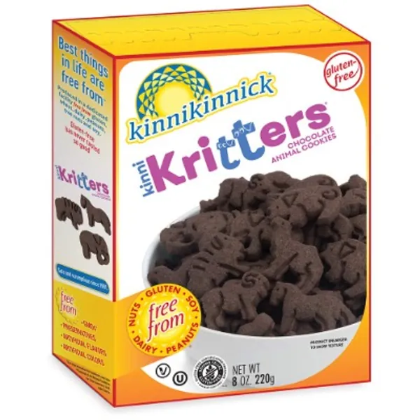 Kinnikinnick Gluten Free KinniKritters Chocolate Animal Cookie, 8oz/220g (Pack of 6)