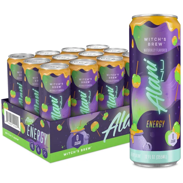 Alani Nu Sugar-Free Energy Drink, Witch's Brew, 12 oz Cans (Pack of 12)