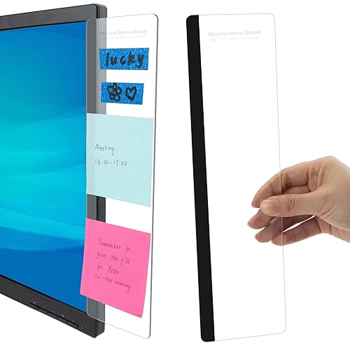 MDOZQ Office Desk Accessories 2pcs Monitor Memo Board Computer Message Board Office Supplies for Women Men Computer Sticky Note Holder Home Office Accessories Desktop Message Office Decor - Monitor Memo Board 1