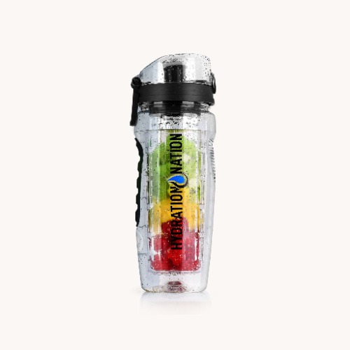 Portable Water Bottle with Fruit Infuser - Black