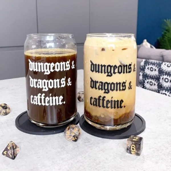 D&D Can Glass  Dungeons and Dragons Inspired Dnd Gift Dnd | Etsy UK