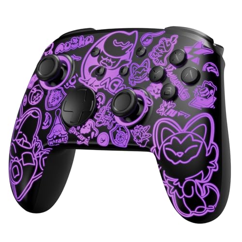 PALPOW [Luminous Pattern Switch Controller, Switch Controller Wireless Compatible with Switch/OLED/Lite, Firefly Bluetooth Remote Gamepad with 7 LED Colors/Paddle/Turbo/Motion Control