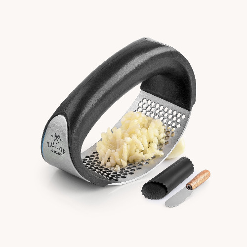 Garlic Rocker with Garlic Peeler Tool - Black