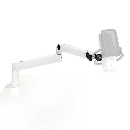 Elgato Wave Mic Arm LP White - Premium Low Profile Microphone Arm with Cable Management, Desk Clamp, Versatile Mounting and Fully Adjustable, perfect for Podcast, Streaming, Gaming, Home Office - White - Mic Arm