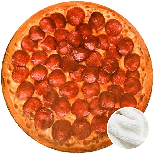 Giant Pizza Throw Blanket - Red Sherpa - 71 inches