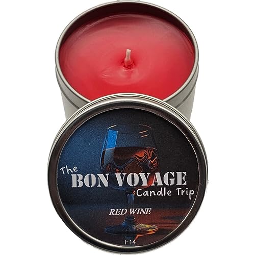 Bon Voyage Red Wine Scented Candles - 4oz Jar Candle - Paraffin Wax Aromatherapy Candles for Home & Gifts for Family and Friends - Red Wine