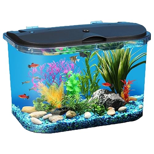 Koller Products 5-Gallon Aquarium Kit with LED Lighting and Power Filter, Ideal for a Variety of Tropical Fish - 5 Gallons - Crystal-Clear Clarity