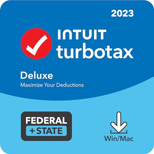TurboTax Deluxe 2023 Tax Software, Federal & State Tax Return [Amazon Exclusive] [PC/Mac Download] - PC/Mac Download - Deluxe + State