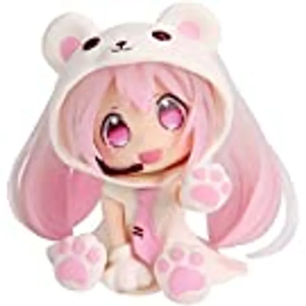 XMHL Hatsune Miku 7cm Mini Anime Figure Pink Bear Hatsune Miku statue decoration ornament collection animated character model toy